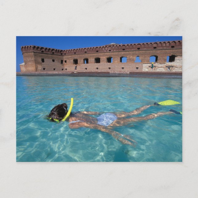 USA, FL, Florida Nycklar, Fort Jefferson, 1846. Vykort (Framsida)