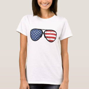 USA FLAG 4 JULI AMERIKANSKA SOLGALLONGS T-Shirt