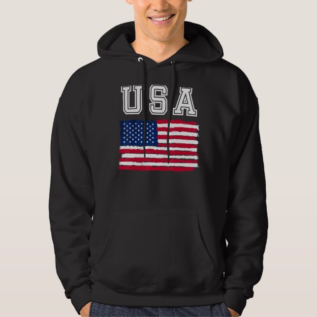 USA flag 4th of july us day of independence Hoodie (Framsida)