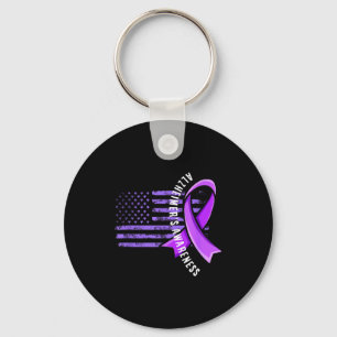 Usa flag alzheimers medvetenhet stöd trupp nyckelring