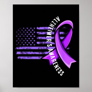 Usa flag alzheimers medvetenhet stöd trupp poster