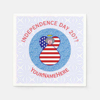 USA Flag Angel Mormor – Självständighetsdagen Papp Pappersservett