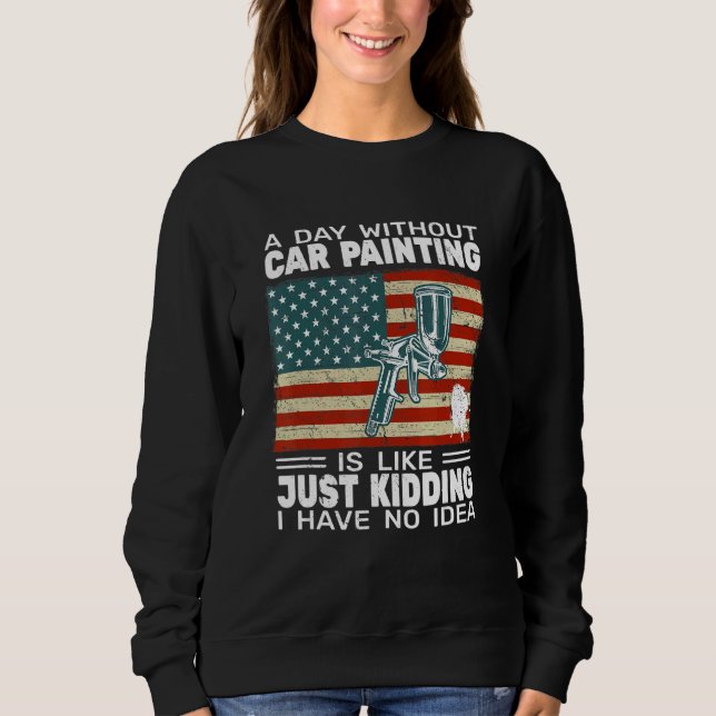 USA Flag auto body painter car painter accessories T Shirt (Framsida)