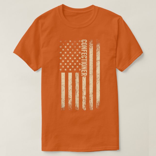 USA Flag Baking - Proud American Confectioner  T Shirt (Design framsida)
