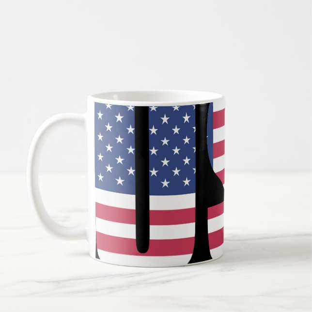 USA Flag Barcode Graphic Mug - Bold Social Comment Kaffemugg (Vänster)