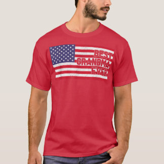 USA Flag Best Grandma Ever Patriotic Grandma Fourt T Shirt