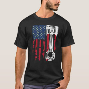 USA Flag Bilreparatör Bilmekaniker Skiftnyckel Ver T Shirt
