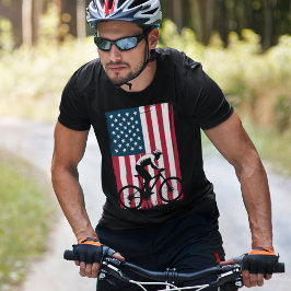 USA Flag Cycling – Patriotic Bike T Shirt