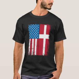 USA Flag Danmark Danska T Shirt