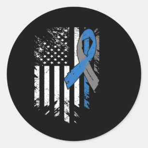 Usa Flag Diabetes Typ 1 Medvetenhet Familjestöd Runt Klistermärke