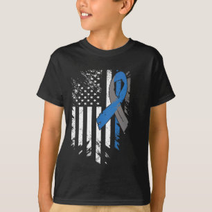 USA Flag Diabetes Typ 1 Medvetenhet Familjestöd  T Shirt