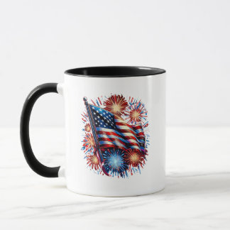 USA Flag Fireworks Patriotic Mugg