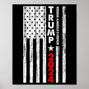 Usa Flag Förlös Amerikas Ära Trump 2024 Poster