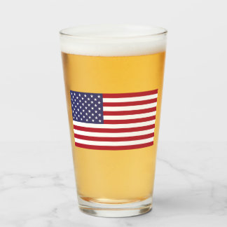 USA Flag Glass Cup Glaskopp