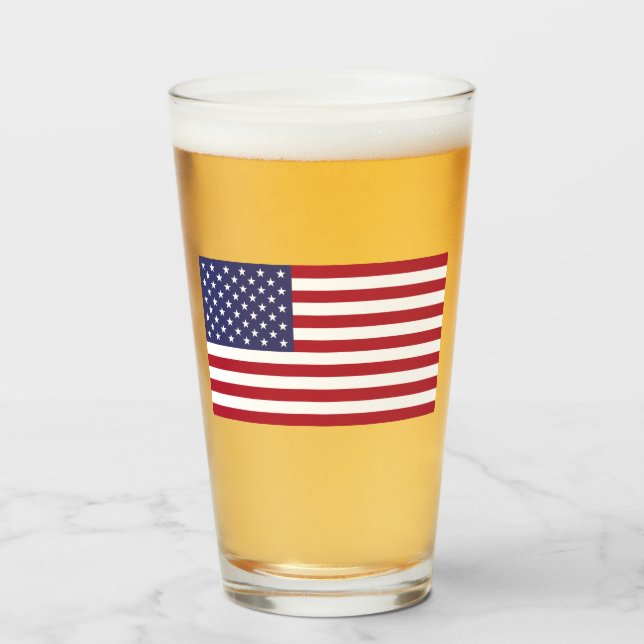 USA Flag Glass Cup Glaskopp (Framsida fylld)