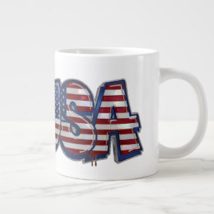 USA Flag Graffiti Personlig Text Jumbo Mugg