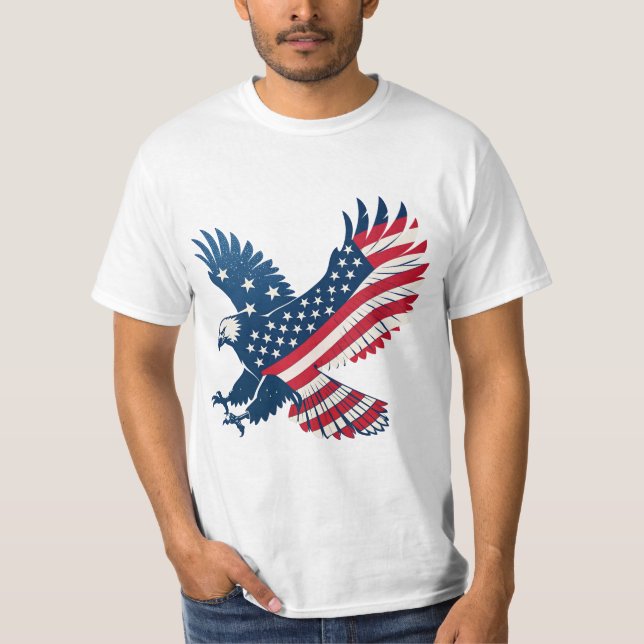 USA Flag in Shape of an Eagle T Shirt (Framsida)
