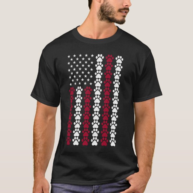 USA Flag Kattens tass Distressed Tee Amerikansk Fl (Framsida)