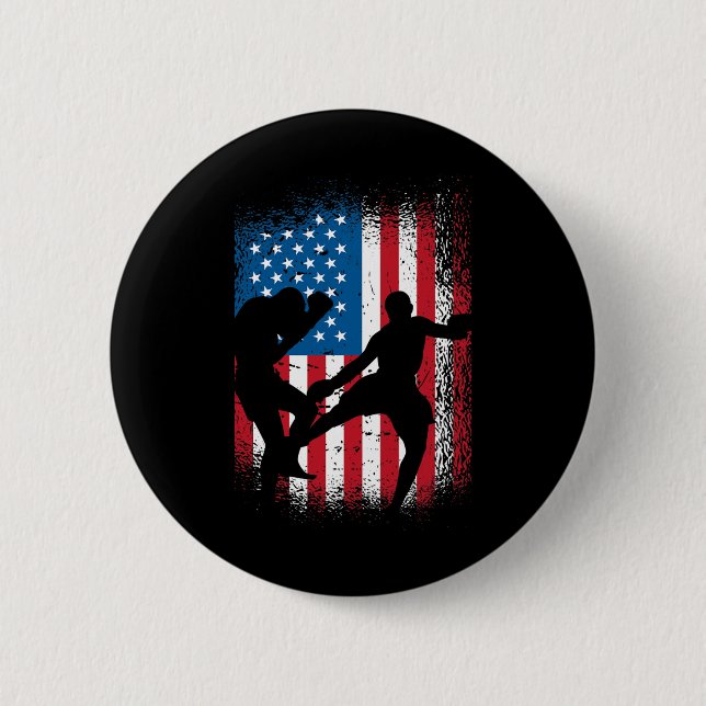 Usa Flag Kickboxningsdesign För Boxningsfan eller  Knapp (Framsida)