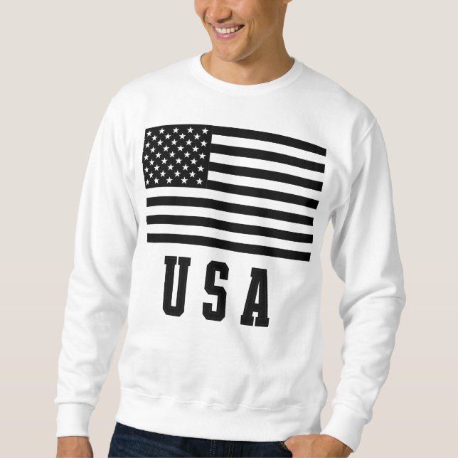 USA Flag Lång Ärmad Tröja (Framsida)