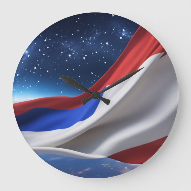 USA Flag Logo Wall Clock Stor Klocka (Framsida)