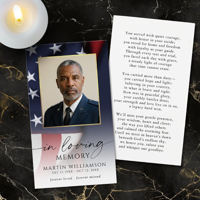 USA Flag Militär Sympati Foto Bönkort Visitkort (Skapare uppladdad)