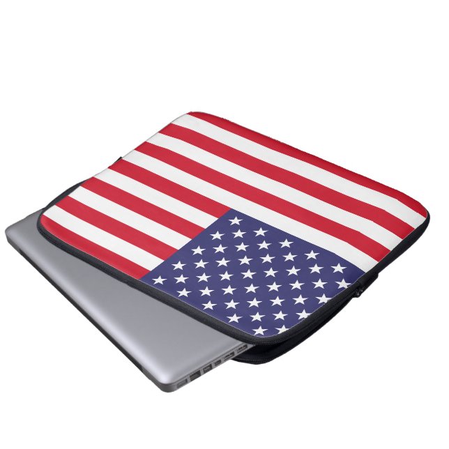 USA Flag Patriotic American Red White Blue Laptop Fodral (Framre botten)