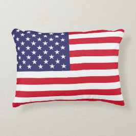 USA Flag Patriotic American Red White Blue Prydnadskudde