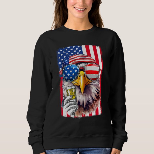 USA Flag Patriotic Eagle Sunglasses 4th Of July Be T Shirt (Framsida)