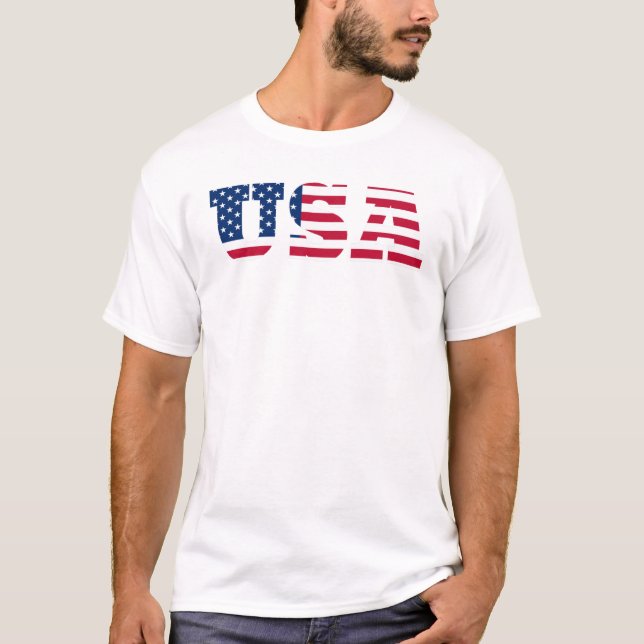 USA Flag  Patriotic T Shirt (Framsida)