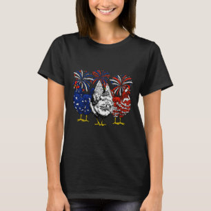 Usa Flag Patriotisk Kycklingälskare 4:e Juli T Shirt