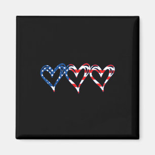 Usa Flag Patriotiska Amerikanska Hjärtan Militären Magnet