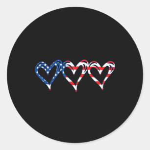 Usa Flag Patriotiska Amerikanska Hjärtan Militären Runt Klistermärke