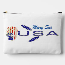 USA Flag Ros på sin sida Blå Personlig