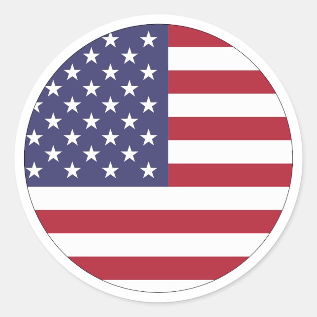 USA FLAG RUNT KLISTERMÄRKE (Framsida)