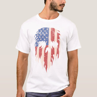 USA Flag Skull Beard | Distressed Patriotic Design T Shirt