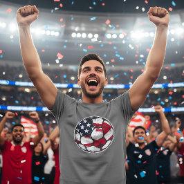 USA Flag Soccer Ball Patriotic American Football T Shirt