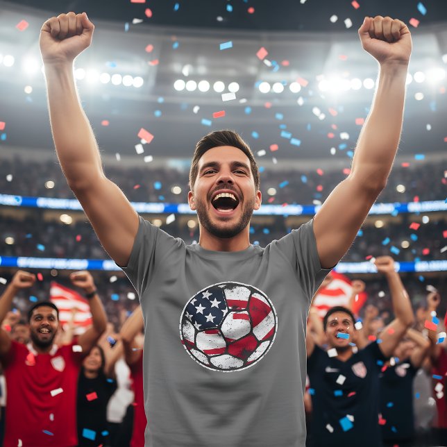 USA Flag Soccer Ball Patriotic American Football T Shirt (USA Flag Soccer Ball design! Perfect patriotic shirt for American soccer fans & game day!)