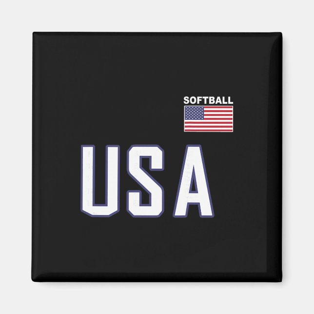 Usa Flag Softll Ficklag Jersey Present Tröja Tee  Magnet (Framsidan)