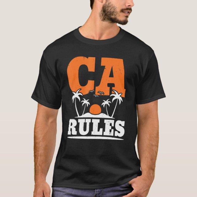 USA Flag State America Travel Californian Californ T Shirt (Framsida)