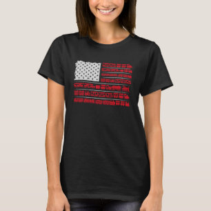 USA Flag Tåg Älskare Modelljärnväg Konduktör Lok T Shirt