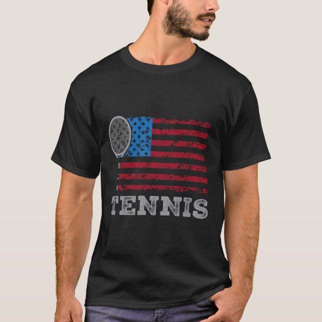 Usa Flag Tennis Mens Womens Us Tennis Lover Team S T Shirt (Framsida)