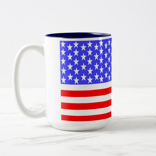 USA Flag Totally Printed Två-Tonad Mugg (Vänster)