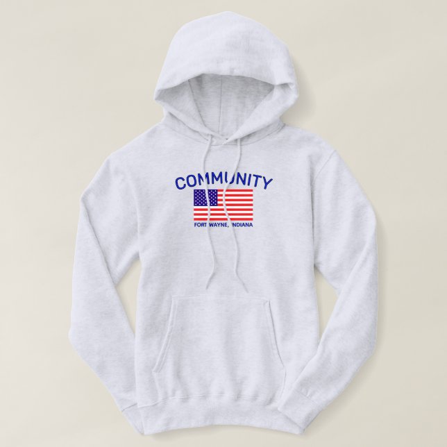USA Flag Tröja (Anpassa den!) Hoodie (Design framsida)