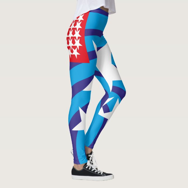 USA FLAG VERS AMERIKCA STARS By Masanser Pixelat Leggings (Höger)