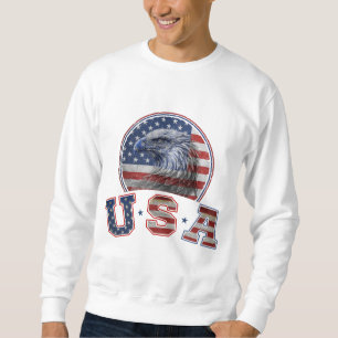 USA Flag Vintage Amerikansk Örn Amerikansk Flagga Lång Ärmad Tröja