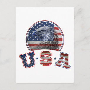 USA Flag Vintage Amerikansk Örn Amerikansk Flagga Vykort