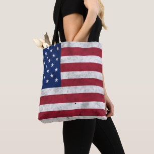 USA flag vintage röd vit blå Amerika patriotisk Tygkasse