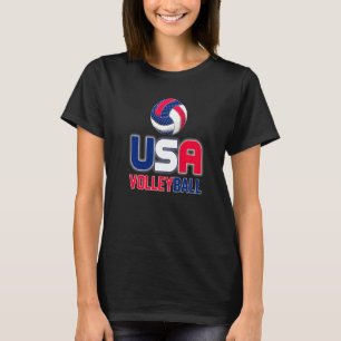 Usa Flag Volleyboll Herr- Och Damvolleyboll T Shirt