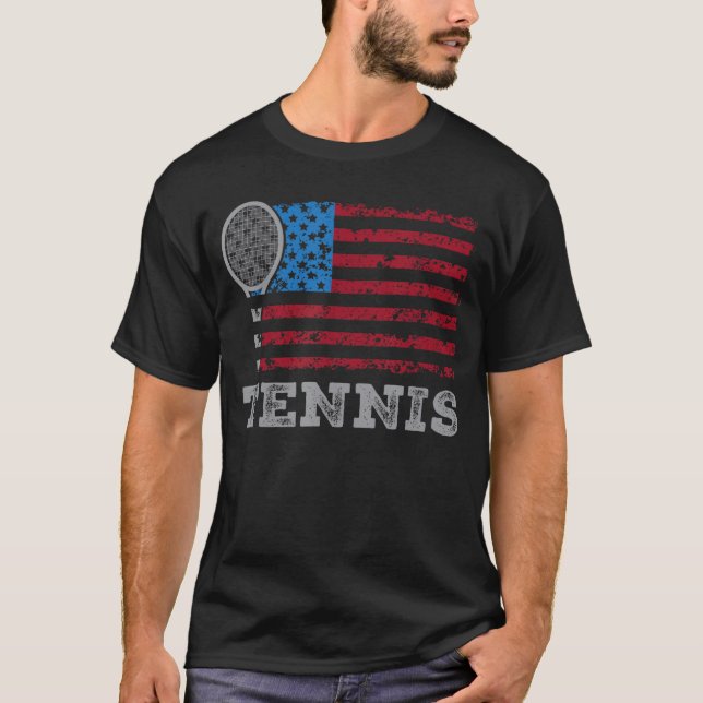USA Flagennis Mens Womens USennis Loveream Sport v T Shirt (Framsida)